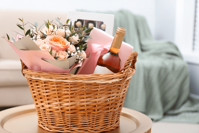 A welcome basket for house guests